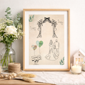 Geldgeschenk Hochzeit Vorlage zum Ausdrucken im Holzrahmen – DIY Hochzeitsgeschenk mit Herzmotiv