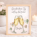 Geldgeschenk Geburtstag mit Champagnergläsern personalisiert mit Namen als kreative Geschenkidee