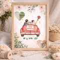 Geldgeschenk Hochzeit Auto Just Married Vorlage im Holzrahmen – kreatives Geldgeschenk für das Brautpaar