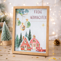 Geldgeschenk Weihnachten Vorlage mit Weihnachtskugeln und Geldscheinen – Frohe Weihnachten Geldgeschenk zum Ausdrucken